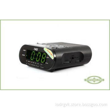 Desktop Single Alarm Clock Radio LED Display With USB Inter
